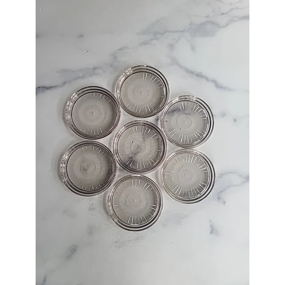 Tupperware Acrylic Clear Coasters Vintage, Set Of 7, READ Description